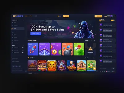 CSHype - Homepage branding csgo gamling graphic design trending ui ux website