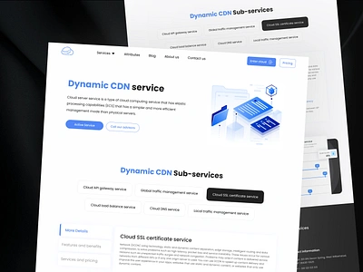 Cloud services landing page cloud service dashboard dns hero section landing landing page minimal minimal design product design saas server ui website