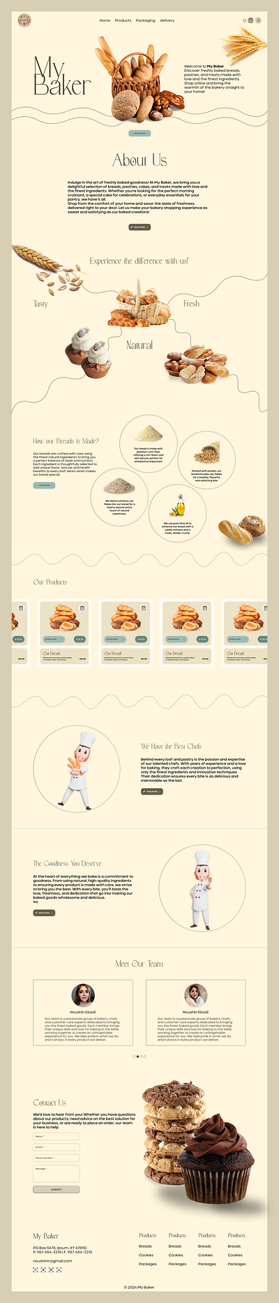 Bakery landing page sample animation branding dailyui design graphic design illustration logo ui uiux ux webpage wordpress