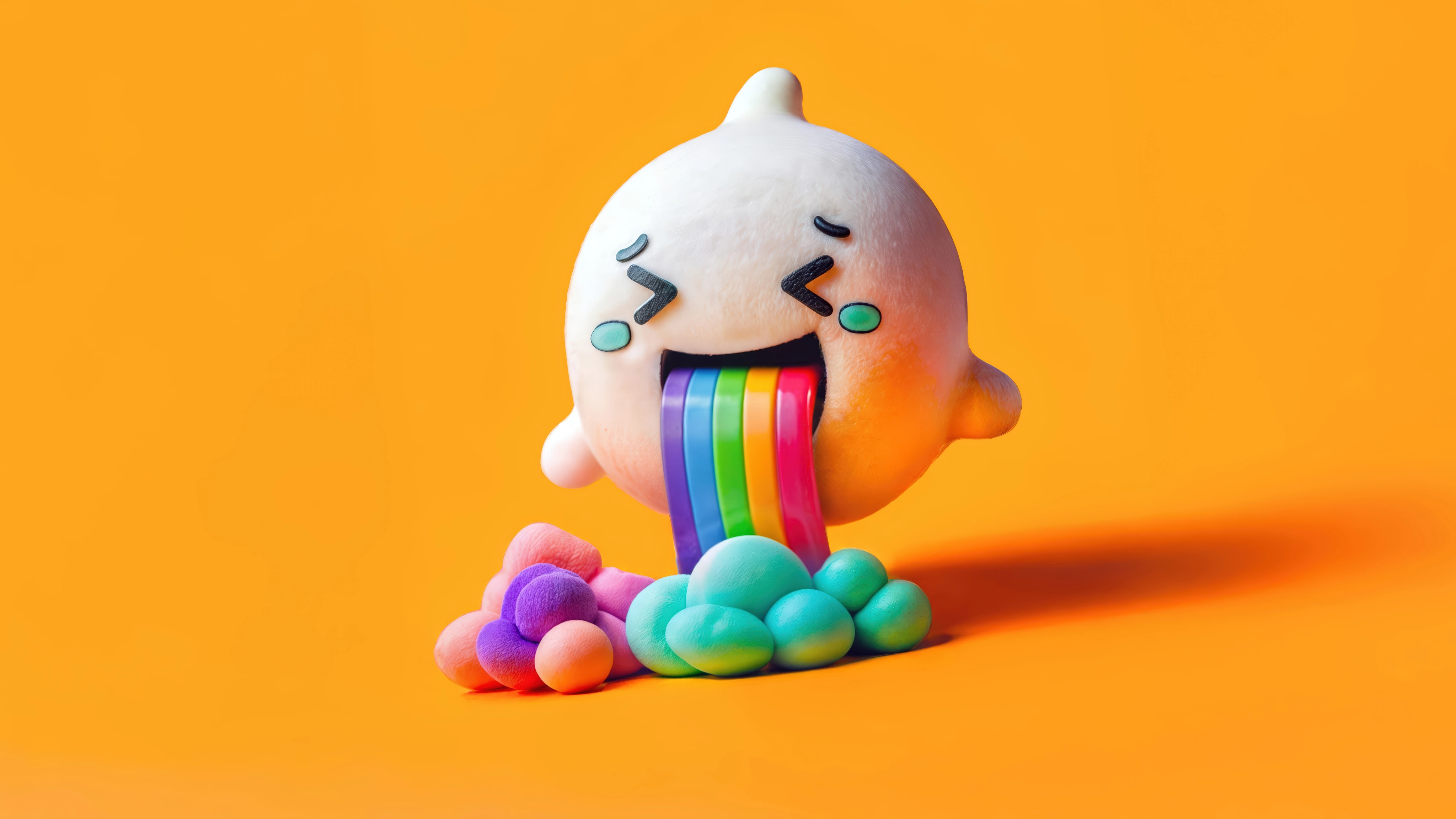Phanto👻: Shining Bright, Even When Under the Weather🌈 3d charcter cute design ghost graphic design illustration logo mascot puke sick vomit