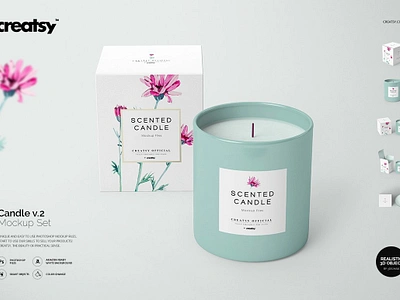 Candle Mockup Set v.2 candle mockup candle mockup set creatsy mock mock up mockup mockups print printable printed printing template up