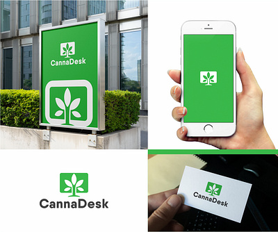 CannaDesk logo branding cannabis computer desk fimbird graphic design logo logodesigner