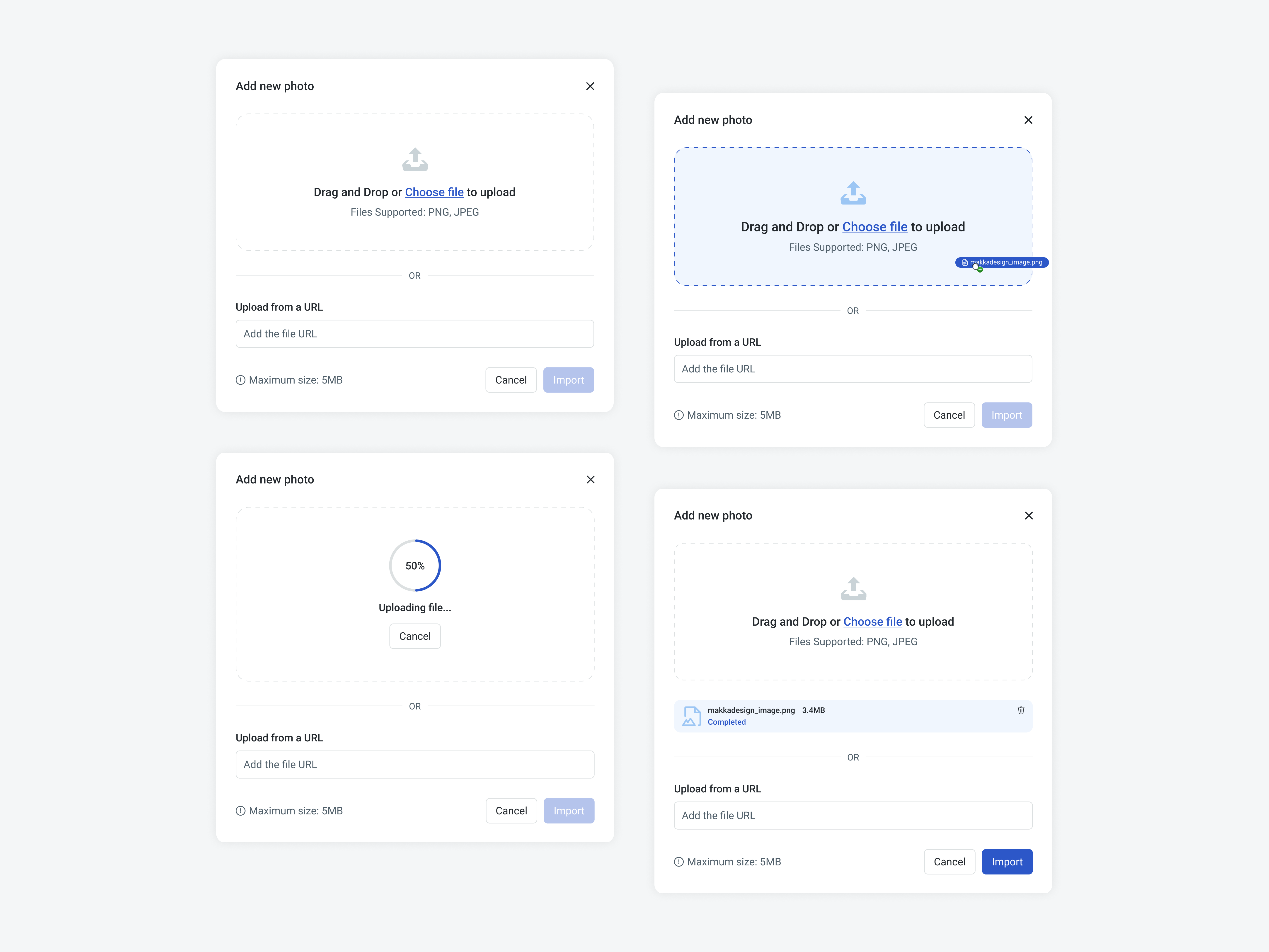 Upload Function add design photo ui upload ux
