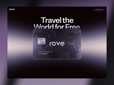 Rove Website 3d after effects animation banking blender card deck figma fintech hero miles points sillicon valley travel ui untitled sans vindar waitlist web design y combinator