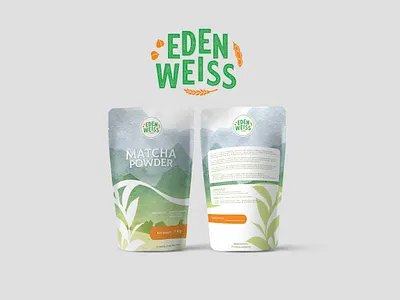 Matcha Powder Bag Packaging bag packaging branding design graphic design green design green matcha illustration label label packaging matcha matcha powder packaging design typography vector