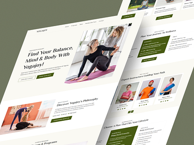 Yoga, Fitness and Lifestyle Landing Page 2025 trendy website design figma inispiration interface jabeduiux landing page minimal web ui uiux web web design