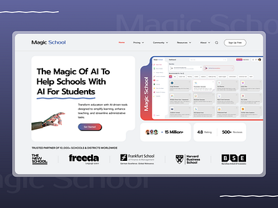 Magic School - Educational AI Platform Design Concept aiforschools aiineducation branding edtech educationalplatform figmadesign innovationineducation learningsimplified magicschoolai teachertools uidesign uiux