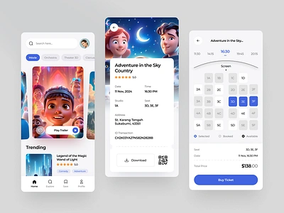 Ticket Mobile App booking cinema coupon movie movie theater payment premiere purchasing reservation reserved schedule streaming theater ticket transaction virtual