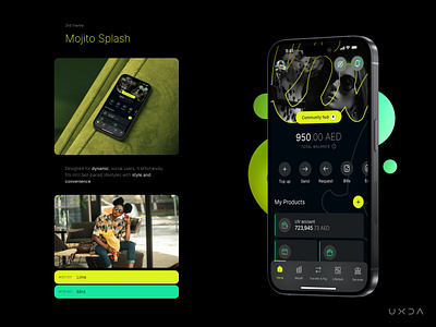 Injecting Style into Dubai's Digital Banking 3d app design banking cx design dubai emirates finance financial fintech green liv liv bank mojito ui user experience user interface ux ux design