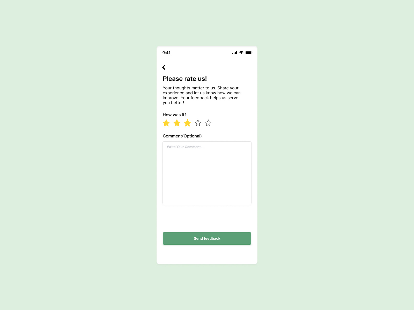 A feedback form by sabika sajid on Dribbble