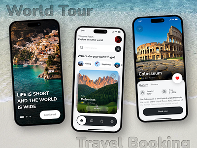 Tour & Travel Application Design 3d animation branding graphic design logo motion graphics ui