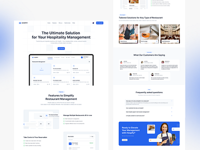 Hospify - Restaurant Management - Landing Page hospitality management landing page management landing page pos pos design restaurant restaurant landing page restaurant managment ui ui ux ux