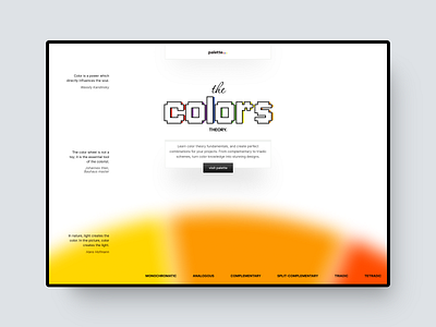 The Colors Theory colors figma hero section ui web yellow