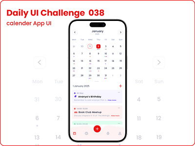 Challenge #038 - Calendar UI | Daily UI calendarapp calendarui cleandesign dailyui dailyui038 designchallenge eventplanning eventscheduler interactivedesign minimalui mobileappdesign modernui responsivedesign schedulingapp softcolors uidesign userinterface uxchallenge uxdesign visualdesign