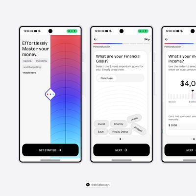 Fintech Onboarding app fintech fintech app onboarding ui ui design