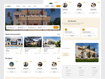 Real Estate Landing Page Design app branding design firstshot graphic design illustration logo real estate typography ui ux vector