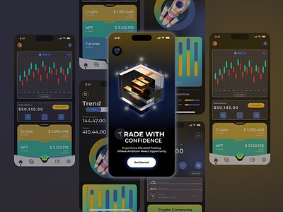 MyZyn Trade - Trading And Crypto Mobile Apps 3d branding crpyto landing page mobile popular stock trade trading