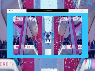 Unreal Engine 3d 3d animation animation concept figma futuristic hero section landing page modern motion design redesign ui unreal engine ux web design