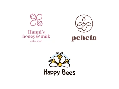 Bee Collection 🐝 bee bees branding children cloth color design dribbble graphic design honey icon illustration kids logo logo line logotype milk