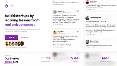 Buildd Landing page design | Entrepreneurs | Startup graphic design landing page modern ui ux web