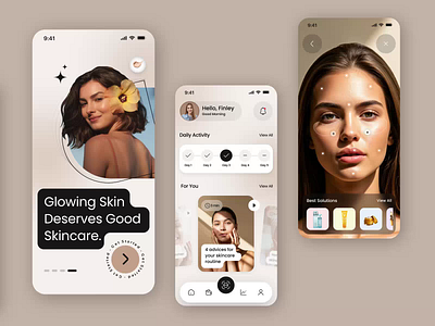 Skincare app | Skincare application Design 3d animation branding graphic design logo motion graphics ui