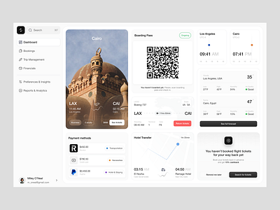 Voyager - Travelling CRM System airline boarding booking booking app crm dashboard flight flight app interface minimalist online booking product saas ticket travel app trip ui ux web web app
