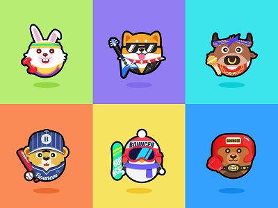 Bouncer Buddies illustration logo ui vector