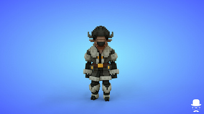 Bison Warrior Voxel Character - 3D Lowpoly Fantasy Creature 3d 3d character 3d model bison bull cartoon fantasy game asset godot humanoid isometric lowpoly magicavoxel stylized thesandboxgame unity3d unrealengine voxedit voxel art