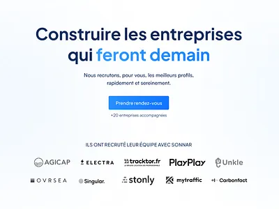 HR hiring agency - Hero section blu hero hero section hr landing page light webdesign webflow website