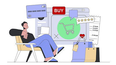 Shopping 2D Animation 2d animation checkout consumer credit card customer digital digital wallet e commerce flat illustration motion online online shopping payment shopping shopping cart transaction user interface