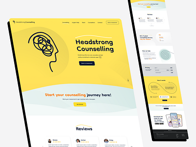 Headstrong Counselling - Redesign-Psychologist Consultations app branding consultation design health home page landing landing page mental mental health psychologist redesign ui ux web design web platform webdesign wellness