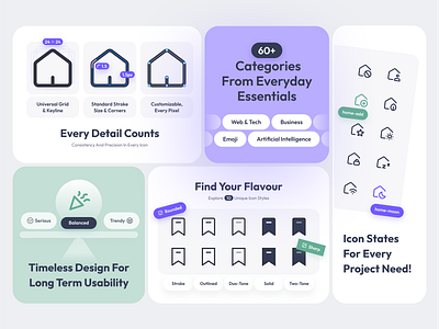 Lineicons V5 Icon Features 2025 bento branding clean graphic design icon pack icons iconset line icons minimal pixel perfect svg trends vector