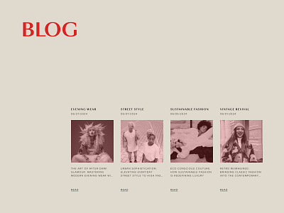 Blog archive page article blog blog layout blog page blog website blogger elegant grid journal layout news post posts red web design web designer white space