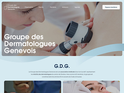 Groupe des Dermatologues Genevois / Website association dermatologist design devlopment figma framer geneva no code prototype switzerland ui ux website wireframe