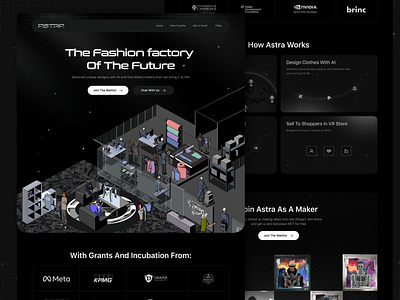 Landing Page Design for Astra ai animation app crypto design figma gamedesign illustration landingpage ui uiux web3
