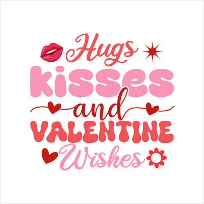 hugs kisses and valentine wishes silhouette