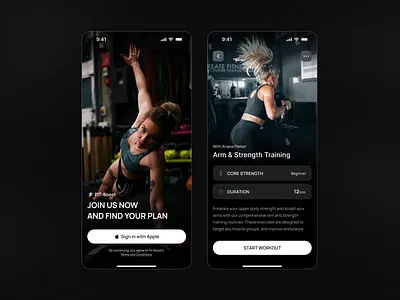 Fitness App UI Exploration app design fitness fitness app fitness app dark mode fitness mobile app fitness ui ui ux