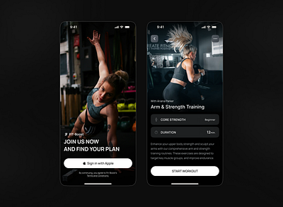 Fitness App UI Exploration app design fitness fitness app fitness app dark mode fitness mobile app fitness ui ui ux