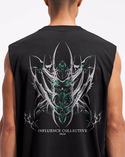 Influence Collective 2024 – Techno Apparel Design appareldesign branding darkaesthetic dribbbleshots futuristicdesign graphic design grungeart industrialstyle logo merch merchandise modernapparel musicmerchdesign streetweargraphics technodesign technovibes undergroundculture