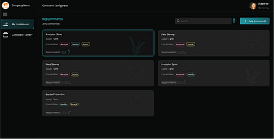 🌌 Command Configurator: Precision at Your Fingertips 🚀 app config configurator console dark darktheme design drone os robot robotic robotos ui uiux ux