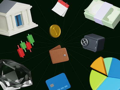 3D Finance icons 3d finance fintech icons