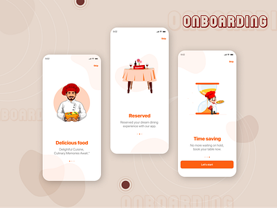 Restaurant onboarding screen 3d animation branding graphic design logo motion graphics ui