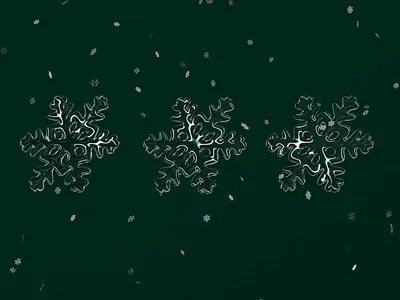 happy new year! 3d animation blender glass green loop motion graphics particles snowflakes transparent water