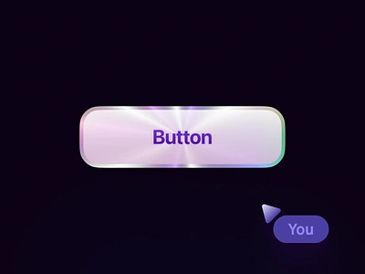 Holographic button 3d animation app button clean dark design effect holographic hover metallic micro interaction motion graphics purple ui