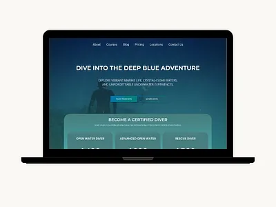 Scuba Diving website app branding design figma graphic design homepage design illustration landing page logo typography ui ui ux ux website website design