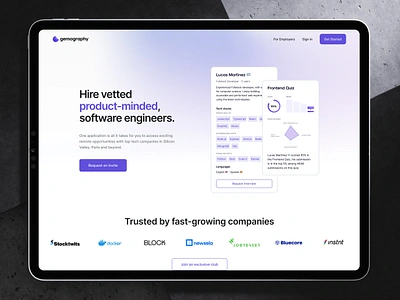 Talent platform for companies app casablanca clean design framer hiring minimal modern morocco platform product reponsive talent ui user experience user interface ux webflow website