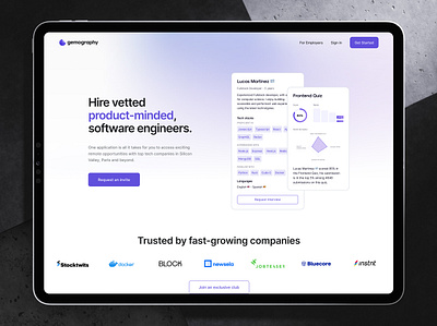 Talent platform for companies app casablanca clean design framer hiring minimal modern morocco platform product reponsive talent ui user experience user interface ux webflow website