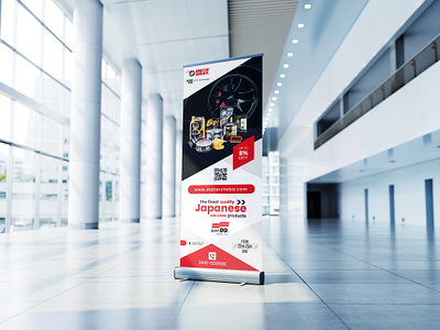 Car-Care-Roll-Up-Banner-Design car care banner graphic design japanese product print design roll up banner x banner