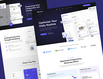 Evotask - Task Manager Landing Page business company landing page management task management task manager uiux user interface web design website