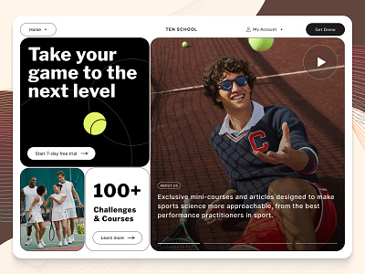 Tennis School - homepage concept design elearning fitness fitness platform fitness website fitnessgoals gym school sport sport school sportsclub sportsplatform sportsui sportswebsite tennis tennistraining training ui ux webdesign